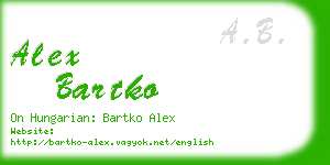 alex bartko business card